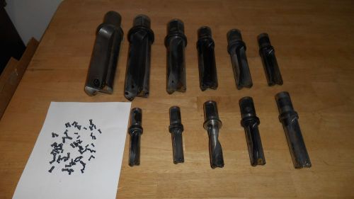 Set of 11 Sandvik Coromant Indexable Drills .728&#034; to 2.200&#034; PLUS INSERT SCREWS