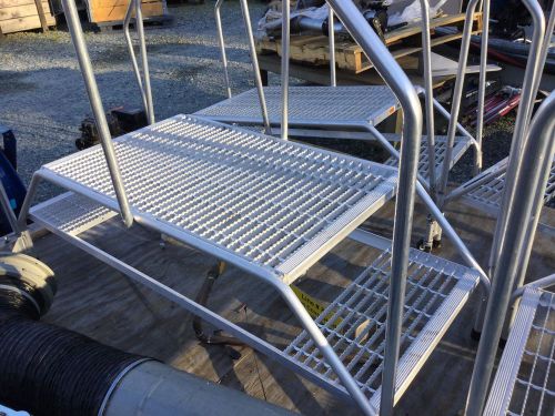 Alluminum stairs w/ walkway , on wheels, 3 have 3 ft walkway, 1 has 2 ft walkway for sale