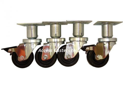 5VPHVHSET 6&#034; Pitco B3901501 Adjustable Caster Set of 4, Polyolefin Wheels