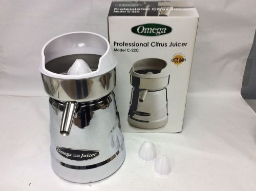 OMEGA COMMERICAL CITRUS JUICER MODEL C-22 CHROME 220 VOLTS :BRAND NEW