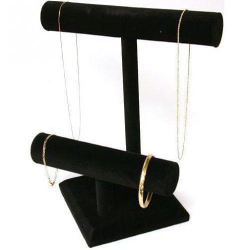 Black Velvet 2 Tier T Bar Double Jewelry Display