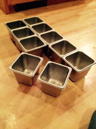 Set Of 10 Stainless Steel 1/6 Steam Pans Vollrath NSF