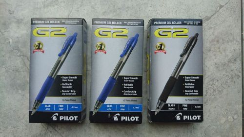 PILOT G2  PREMIUM GEL PEN BLACK/BLACK BRAND NEW 36 COUNT