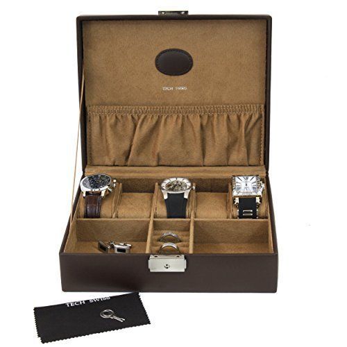 TS5210BRN Tech Swiss Valet Watches Jewelry Cufflinks Leather