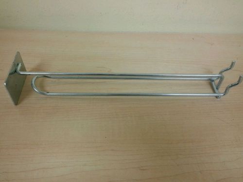Lot of 25+ 10&#034; double bar metal peg hooks with metal scanner plate for sale