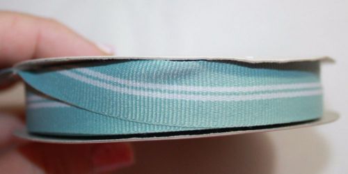 STAMPIN UP  grosgrain ribbon striped BAJA BREEZE 111375 13 1/2 yds