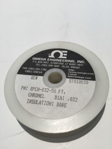 OMEGA THERMOCOUPLE WIRE CHROMEL 0.032&#034; BARE 40 FEET K TYPE SPCH-032-50