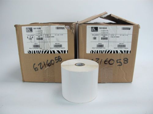 10 Rolls - Genuine Zebra  4&#034;x2.5&#034; Z-Select 4000D Thermal Label P/N 10010048