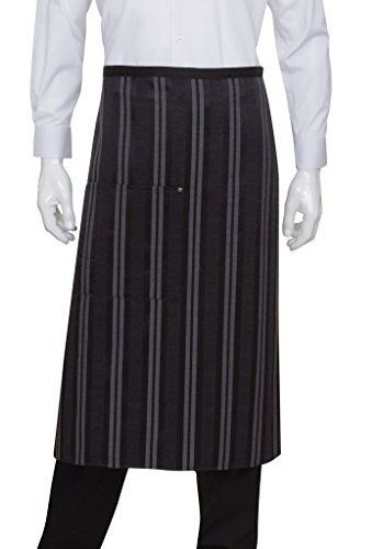 Chef Works AW025-BGY-0 Presidio Bistro Apron, Black/Grey