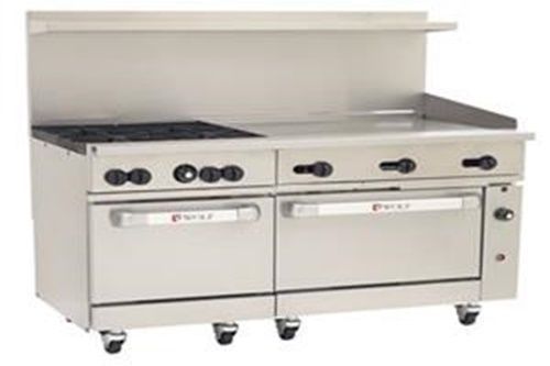 Wolf c60sc-4b36gt challenger xl™ restaurant range gas 60&#034; (4) burners &amp; 36&#034;... for sale