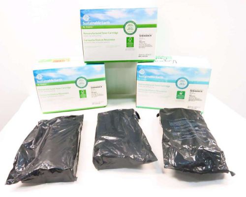 LOT 3 NEW STAPLES SEB4600CR SUSTAINABLE EARTH CYAN TONER CARTRIDGE D524868