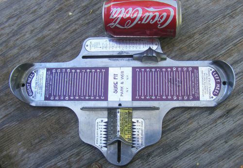 Vtg shoe store foot sizer women sure fit slide measure park &amp; web metal rare vg+ for sale