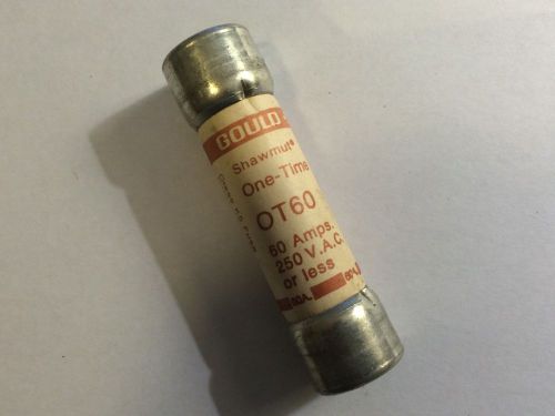 3 GOULD SHAWMUT ONE TIME FUSES OT60 60 AMP Fuses 250V 60A Fuses ( You get 3 )