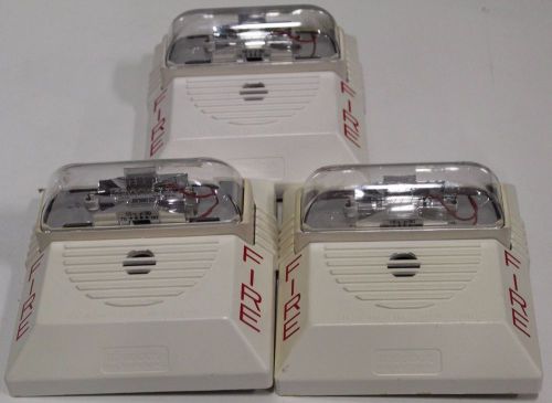 Lot of (3) Wheelock NS4-24MCW WHITE 24VDC Visual Audible Fire Alarm Signal