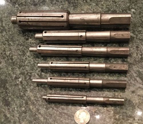 vintage machine shop metal working expanding mandrel set no 1 to 5!plus 7 used