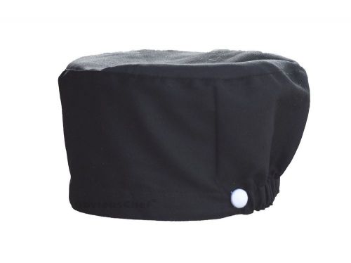 Obvious Chef - Professional Chefs Skull Cap Elastic (Black Medium)