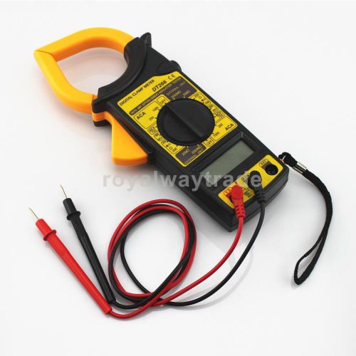 Lcd digital ammeter ohmmeter multimeter volt ac dc tester clamp meter yellow for sale