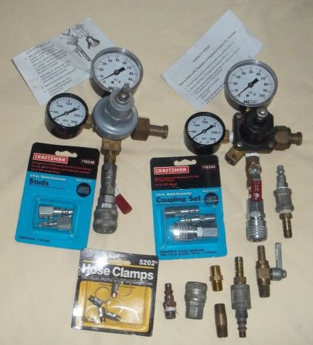 WEISS INSTRUMENTS CO2 GAS CYLINDER REGULATOR GAUGE + FITTINGS CRAFTSMAN U.S.A