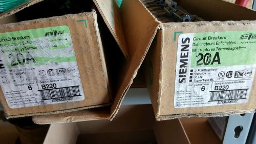 Siemens B220 2POLE 20AMP 240V BREAKERS NEW LOT OF 12