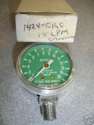 Victor Chrome Medical Gauge 1424-0140 1-1/2&#034; 15LPM $36