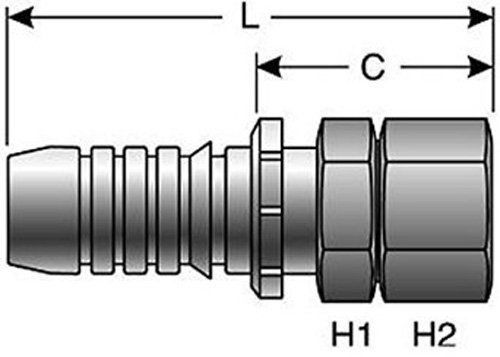 Gates 24gsp-24fjx globalspiral couplings, female jic 37° flare swivel, zinc plat for sale