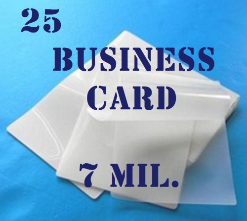 Business Card 7 mil 25 PK  Laminating Laminator Pouches Sheets  2-1/2 x 3-3/4