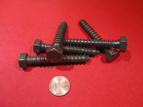 Black Zinc Hex Head Lag Screw 9/16 Hex Size 3/8 Thread x 2.50&#034; Length, 30 pcs