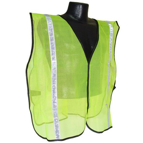 REFLECTIVE NON RATED SAFETY VESTS WITH 1&#034; TAPE HI-VIZ LIME SVG-1    &lt;SIX PACK&gt;