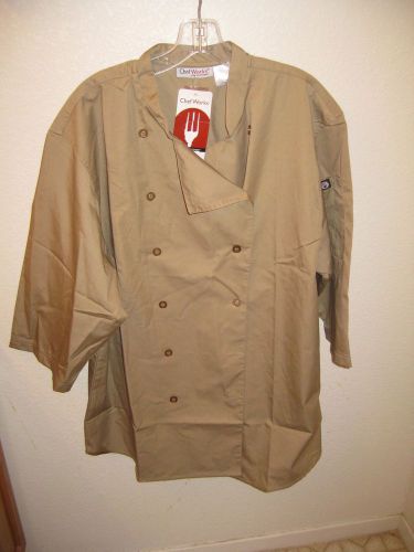 CHEF WORKS S100-KHA-L Khaki Chef Shirt (L)