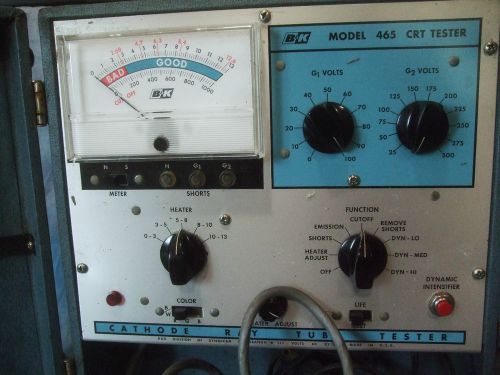 Cathode raytube tester  b &amp; k vintage model 465 w/ manuals &#034;lights up not tested for sale