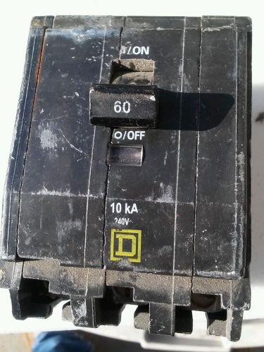 Square D QO360 Circuit Breaker 60amp 3pole 240v HACR BD