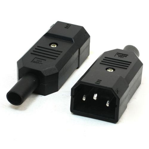 2 Pcs Rewirable Design IEC320 C14 Power Socket Adapter 250V 10A CT