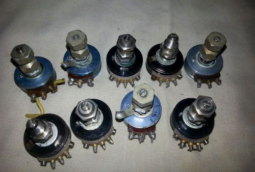 Vintage potentiometer lot of 9 areohm.dejur