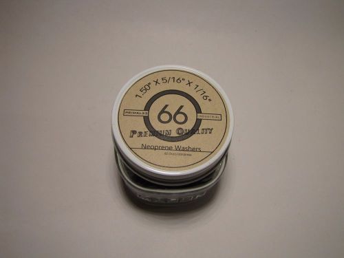 66 Rubber Washers in a Mason Jar | 1.50&#034; X 5/16&#034; X 1/16&#034; | Neoprene | 1 1/2&#034; OD