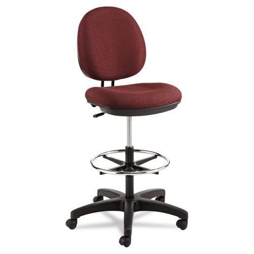 Alera Interval Series Swivel Task Stool with Tone-On-Tone Pattern, Burgundy