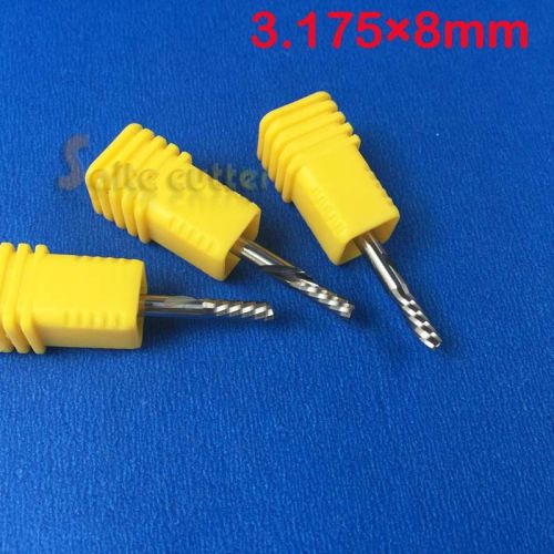 HQ Aluminum Cutting single flute Down Cut Left Hand CNC Router Bit 1/8&#039;&#039; 8mm