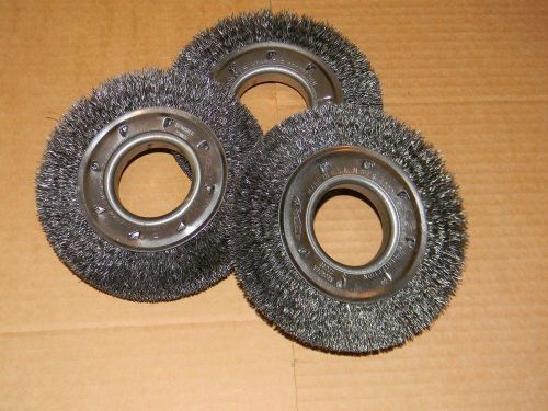 3 – osborn 22066 wire wheel brush 6000 rpm max 6” x 7/8” crimped carbon steel for sale