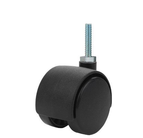 Twin Wheel Caster Solutions TWHN-40N-T03-BK 1.57&#034; Diameter Nylon Wheel Hooded No