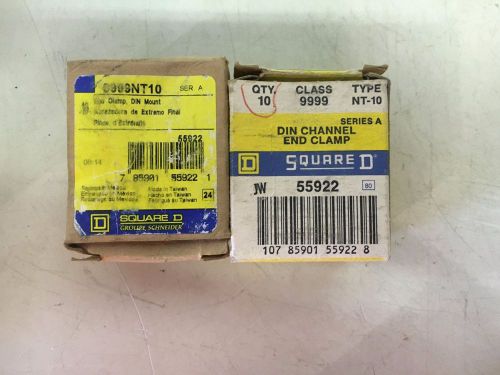 Square d 9999 nt-10 new in box lot of 17 pieces din rail end clamp see pics #b67 for sale