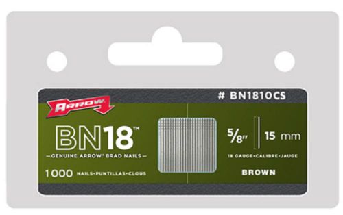 Arrow 1000pk 5/8&#034; Brown Brad Nail, BN1810CS