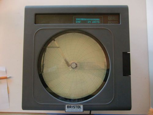 Bristol Babcock Model 4390 2 Pen 10&#034; Circular Chart Recorder &amp; Digital Display