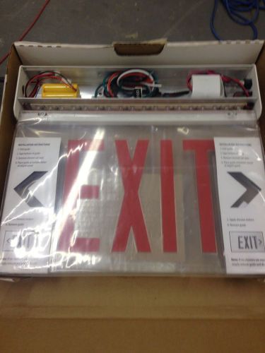 New Lithonia EDG W 1 R EL M6 Red Exit Sign W Battery Backup