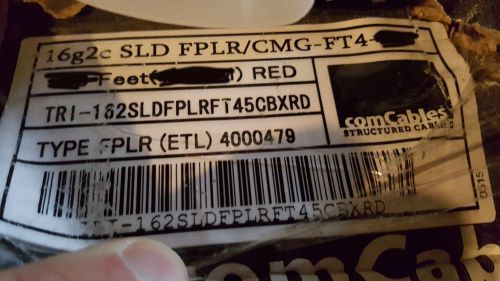 Comcables bc-162sldfplr 16/2c solid bare riser fire alarm/comm cable red /40ft for sale