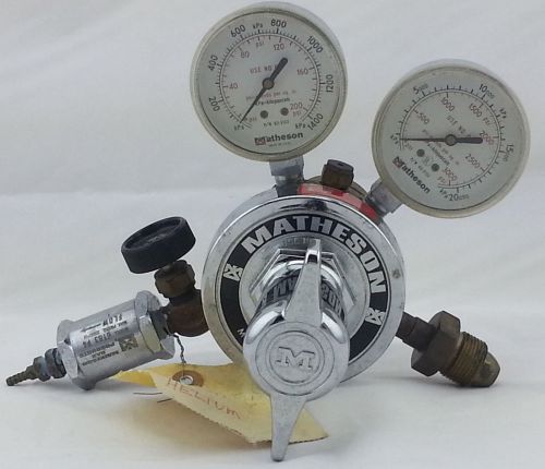 MATHESON 8H-580 Twin Gauge Gas Regulator with Shut-Off Valve