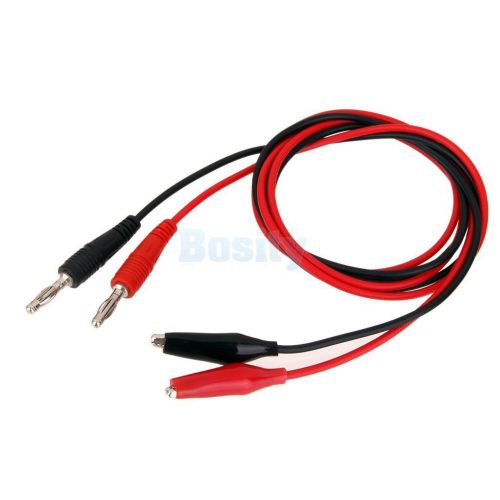 100cm banana plug to aligator clip multimeter connector probe cable lead for sale