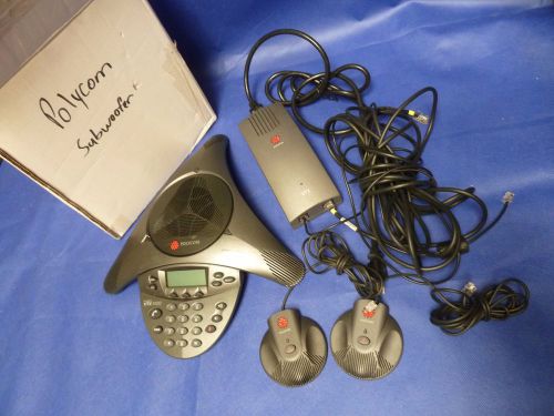 POLYCOM Soundstation VTX1000, 2201-07142-001 w/ Adapter, Mics, Subwoofer, Cables