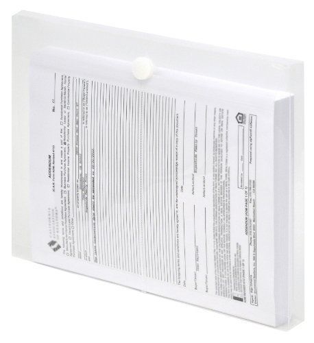 Lion Vel-Close-R Clear Poly Envelopes with Gusset, Letter, Side Load, 6 EA/Pack,