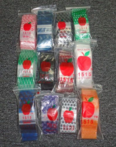 Apple Baggies #1515 (1,200) ASSORTED DESIGNS (12 Packs With 100 In Each Pack!!)