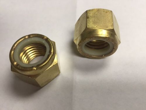 3/4-10 NC Nylon Insert Lock Nuts Brass 10 count box