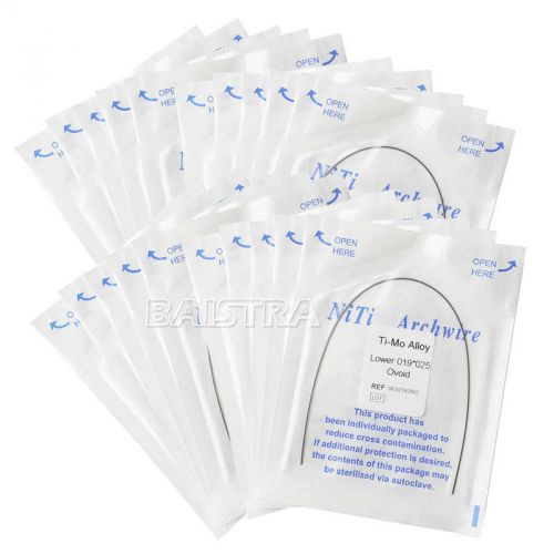 50x Dental Ti-Mo Alloy Arch Wire TMA Titanium Molybdenum 19*25 Lower Orthodontic